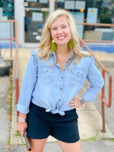 Bluebird Chambray Button Blouse by Good Hart Style Option 1